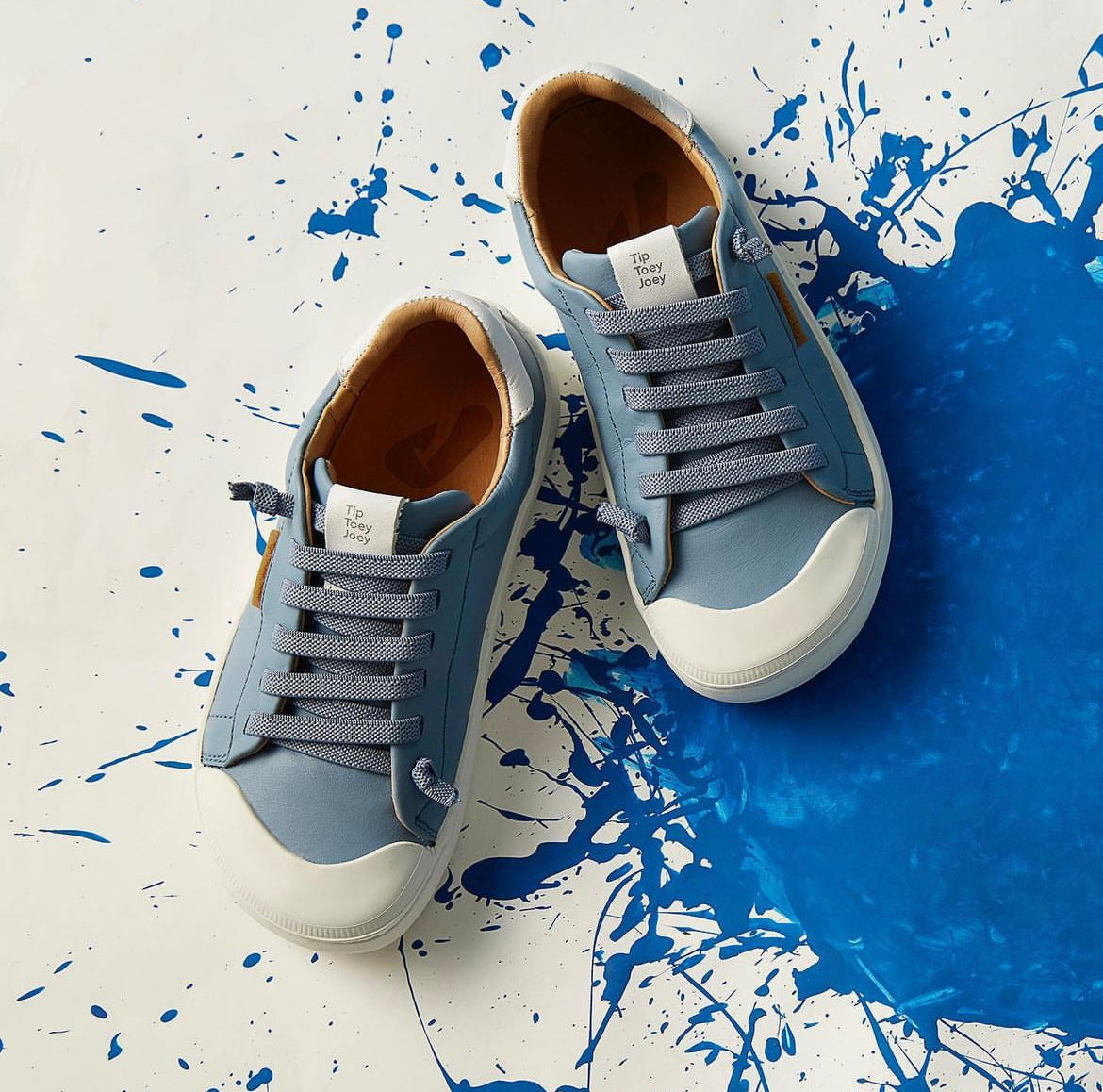 Blue Leather Sneakers