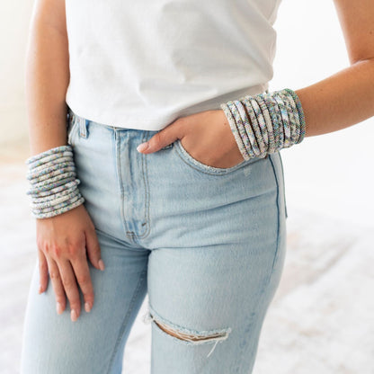 Chic Happens Roll-On Bracelet in pink, white and gold